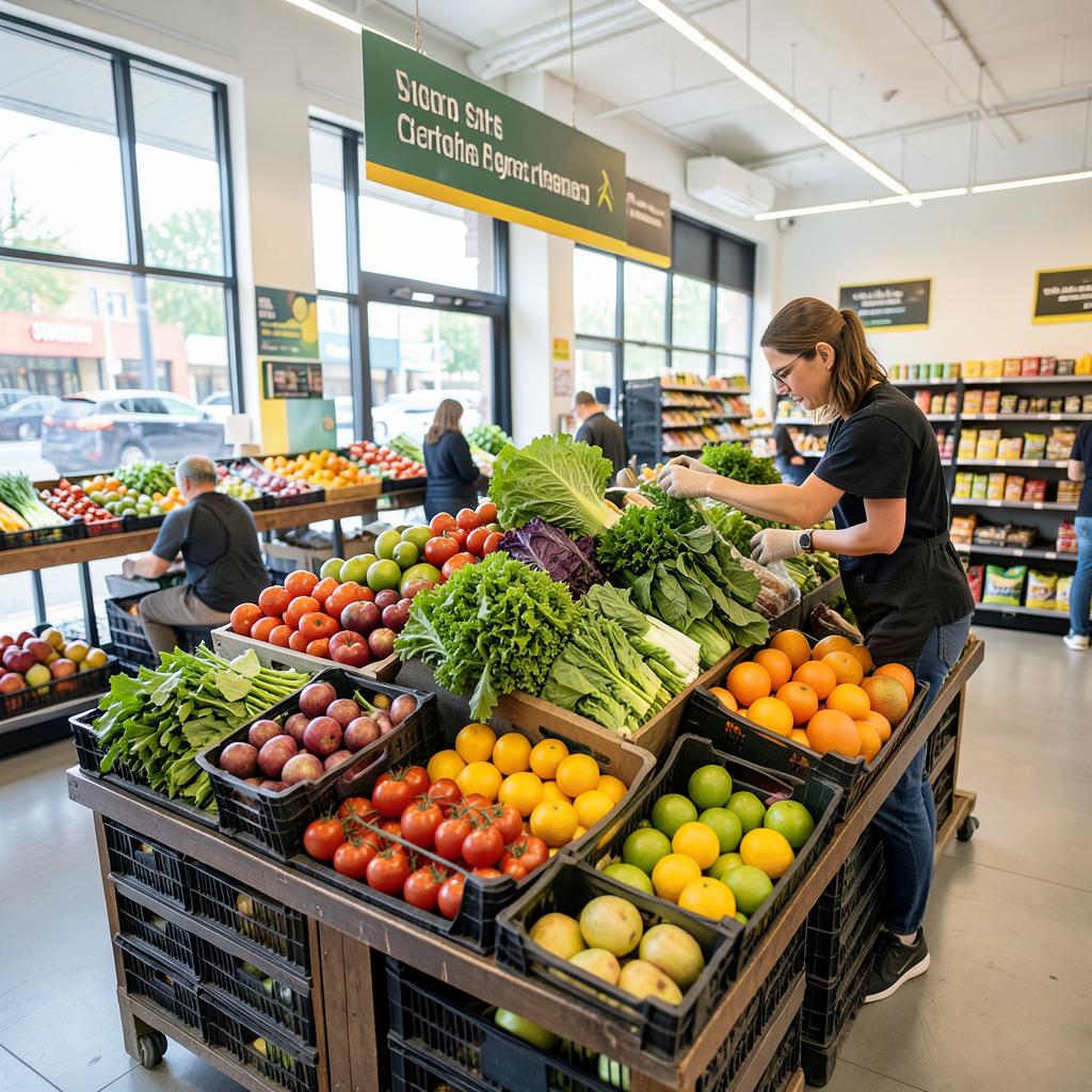 Fresh fruit and vegetables on display at a member-owned Lifestyle Fresh Produce store