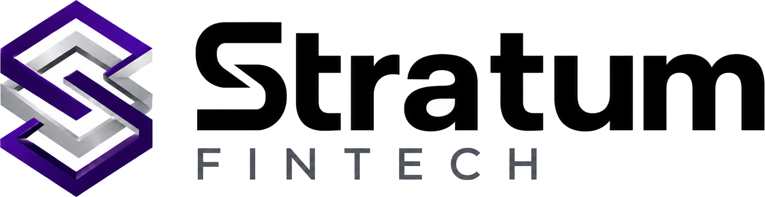 Stratum Fintech logo — layered S mark with wordmark